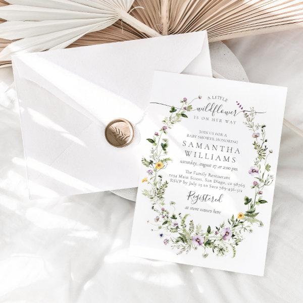 Little Wildflower Purple Floral Baby Girl Shower