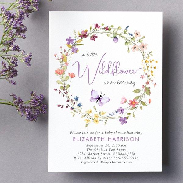 Little Wildflower Watercolor Baby Girl Shower