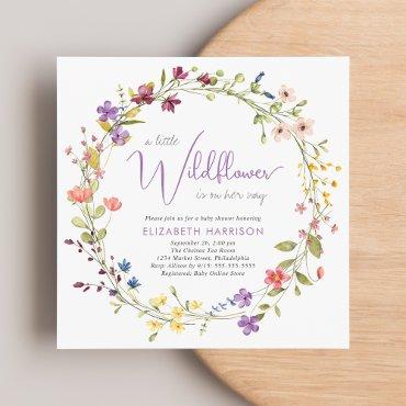 Little Wildflower Watercolor Baby Girl Shower