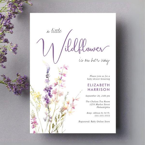 Little Wildflower Watercolor Purple