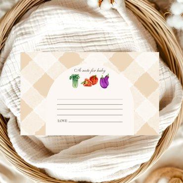 Locally Grown  Baby Shower Note for Baby Enclosure Card