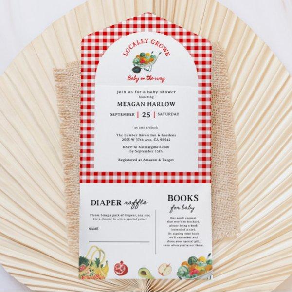 Locally Grown Farmers Market Baby Shower All In One