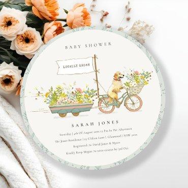 Locally Grown Golden Retriever Floral