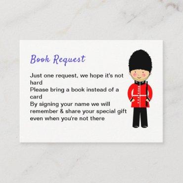 London Union Jack Theme Baby Shower Book Request Enclosure Card