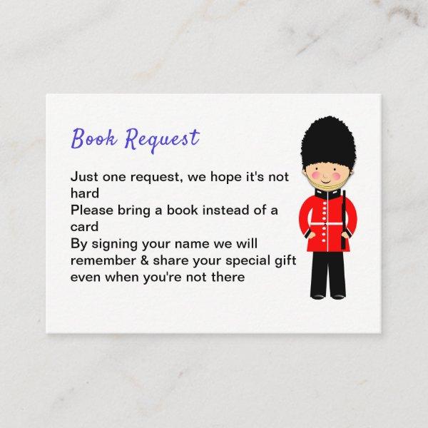 London Union Jack Theme Baby Shower Book Request Enclosure Card