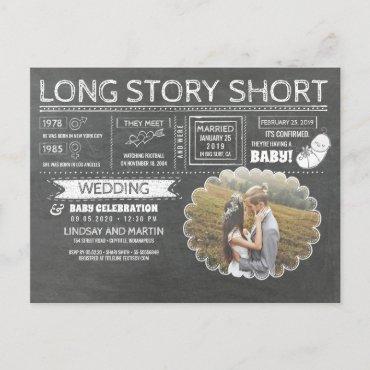 Long Story Short Wedding And Baby Celebration Announcement Postcard