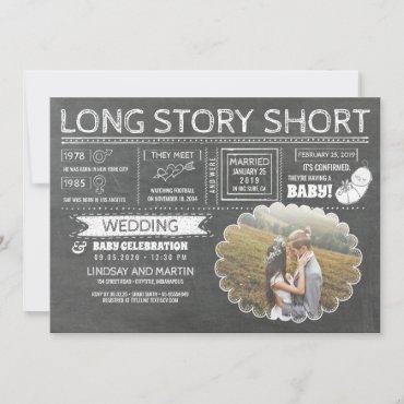 Long Story Short | Wedding and Baby Celebration Save The Date