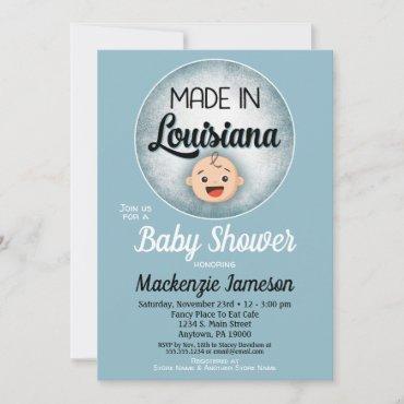 Louisiana Baby Shower Funny Blue Boys Invitation