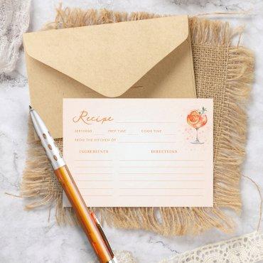 Love at First Spritz Share Recipe Bridal Shower Enclosure Card