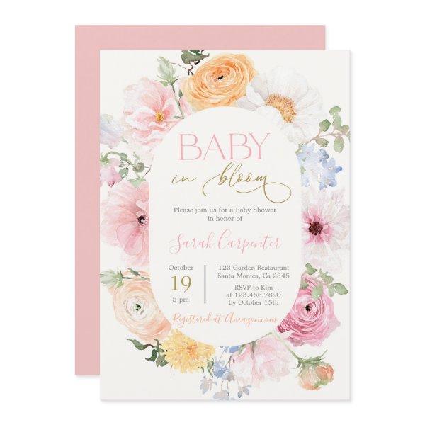 Love in Bloom Spring Floral Baby Shower Girl