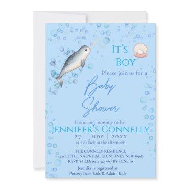 Lovely ocean Baby boy Narwhal bubbles