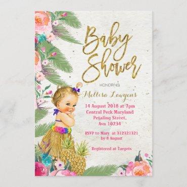 Luau Hawaiian Baby Shower Invitation