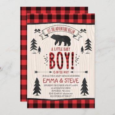 Lumberjack Baby Shower Invitation Lumberjack Party