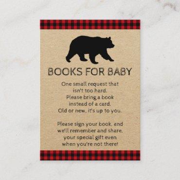 Lumberjack Bear Bring A Book Baby Shower Cards