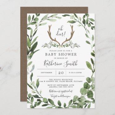 Lumberjack Deer Baby Shower Invitation