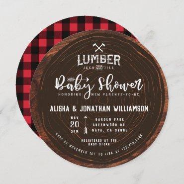 Lumberjack & Jill Baby Shower Wood & Red Plaid