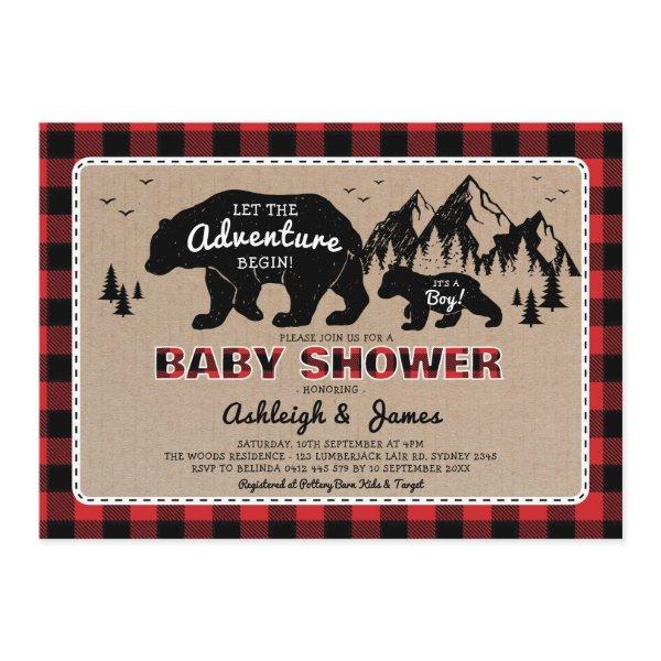 Lumberjack Woodland Bear Plaid