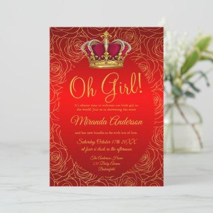 Luxury Floral Gold Royal Red