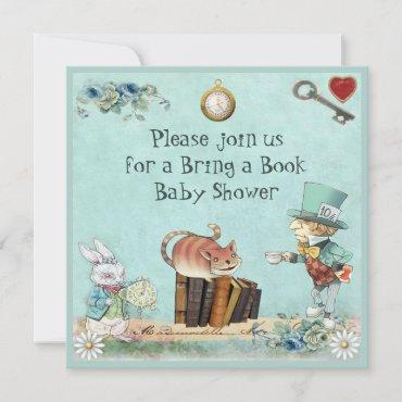 Mad Hatter & Cheshire Cat Bring a Book Shower Invitation