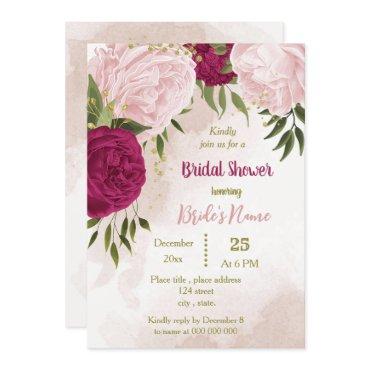 magenta pink flowers green leaves bridal shower