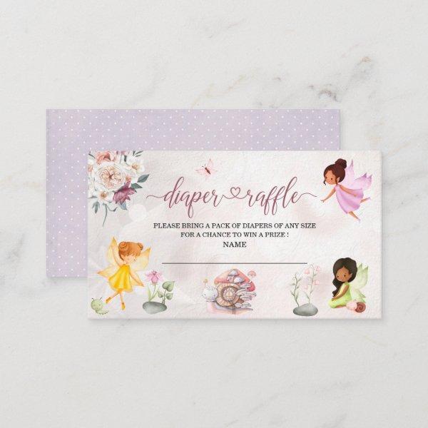 Magical Floral Fairy Princess baby shower diaper r Enclosure Card