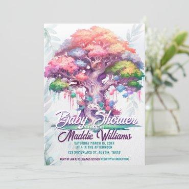 Magical Tree of Life Baby Shower Announcement