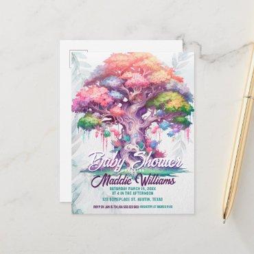 Magical Tree of Life Baby Shower Announcement Postcard