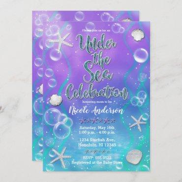 Magical Under The Sea Purple Teal Baby Shower