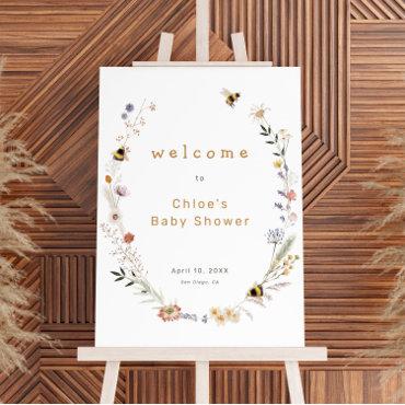 Mama to Bee Wildflower Baby Shower Welcome Sign