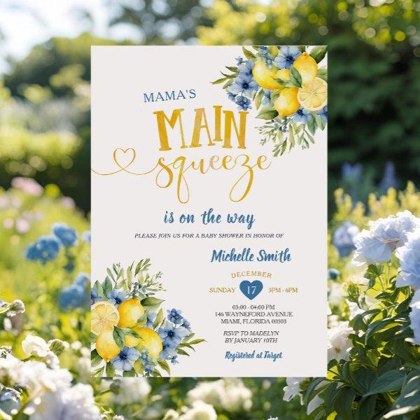 Mama's Main Squeeze Lemon Blue Floral