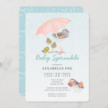 Mandarin Ducks Baby Sprinkle Shower Invitation