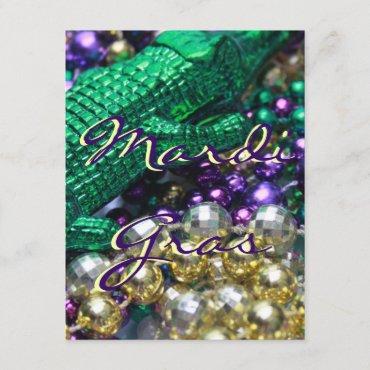 Mardi Gras Alligator Custom Party Card Invites