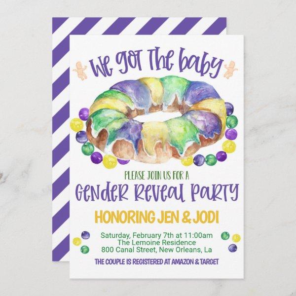 Mardi Gras Baby Gender Reveal