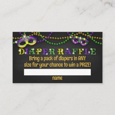 Mardi Gras Baby Shower Diaper Raffle Card