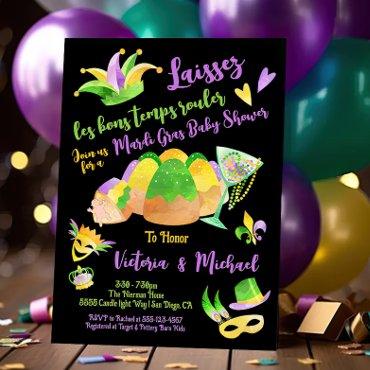 Mardi Gras Baby Shower watercolor King Cake