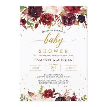 Marsala burgundy blush pink floral
