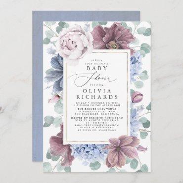 Mauve and Dusty Blue Floral