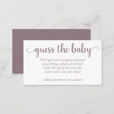 Mauve Baby Shower | Dusty Pink Guest Photo Request Enclosure Card