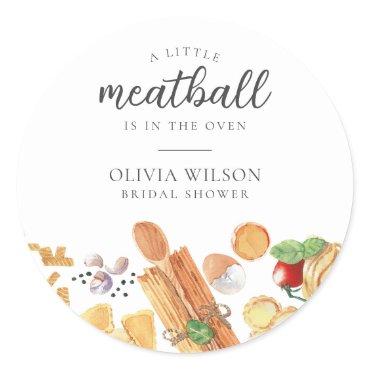 Meatball Italian Baby Shower Classic Round Sticker
