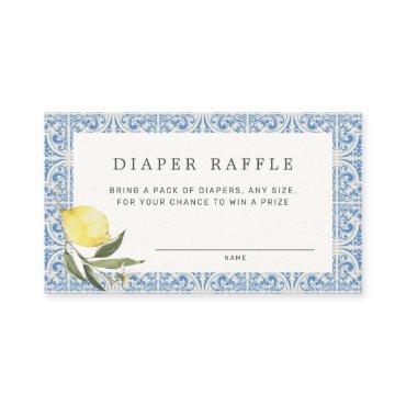 Mediterranean Amalfi Coast Diaper Raffle Enclosure Card