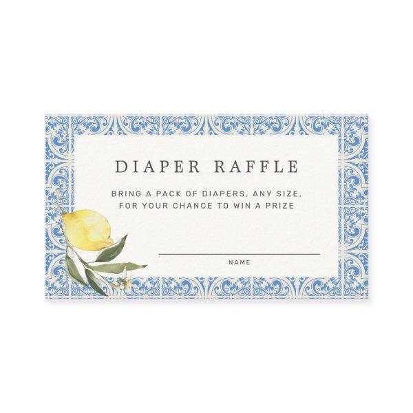 Mediterranean Amalfi Coast Diaper Raffle Enclosure Card
