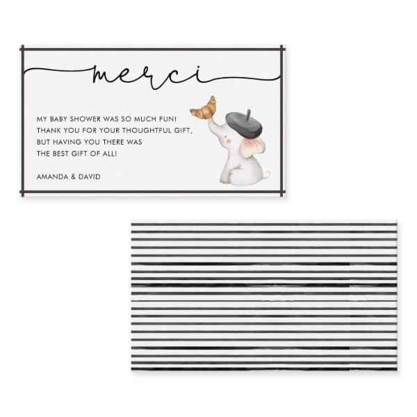 Merci French Gender Neutral Baby Shower Thank You  Enclosure Card