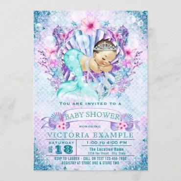 Mermaid Baby Mermaid Baby Shower Invitations