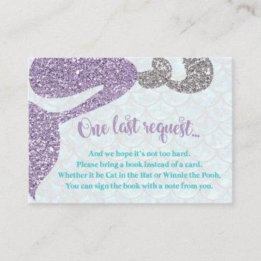 Mermaid Baby Shower Book Request Insert Card