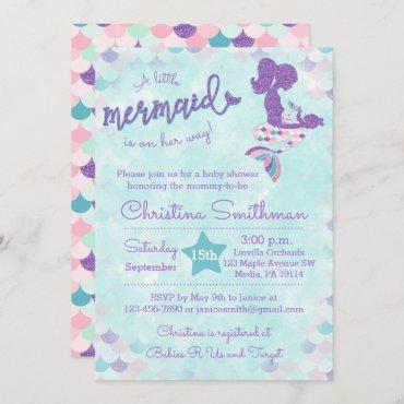 Mermaid Baby Shower Invitations for a Baby Girl