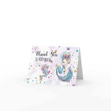*~* Mermaid Cute Sea Horse  Baby Shower Thank You