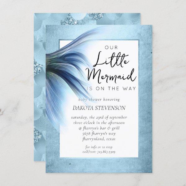 Mermaid Glam Tail | Dusty Ice Blue Luster Shower
