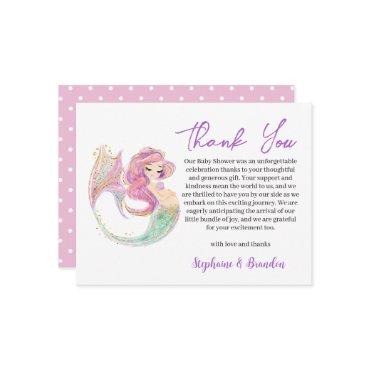 Mermaid Party Baby Shower Under The Sea Thank You Holiday Card