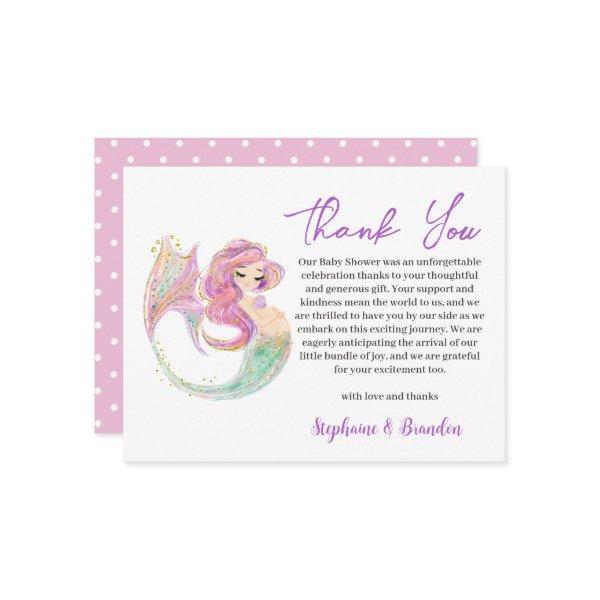 Mermaid Party Baby Shower Under The Sea Thank You Holiday Card