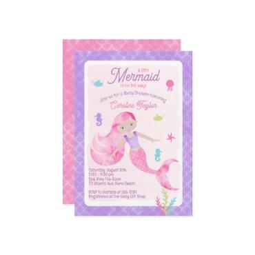 Mermaid Purple Pink Watercolor